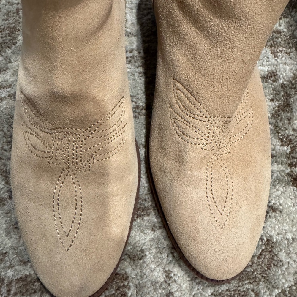 Ralph Lauren Leather Tan Suede Ankle Boots - Picture 9 of 11